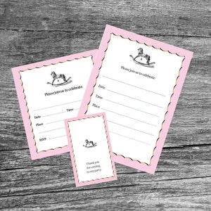 Invitation anniversaire belle / / 1ère année/bébé/fille / / cadeau inclus Tag Téléchargement gratuit Instant / / / / Digital / / Vintage / / Version anglaise et espagnole du dossier