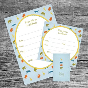 Animal Zoo Birthday Invitation//Included Gift Tag FREE//Instant Download//Digital File//Party//English and Spanish Version