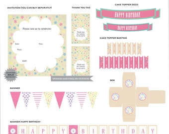 Flower Party Package//Liberty Party//DIY//Instant Download//Digital File//Party Supplies//Party Time