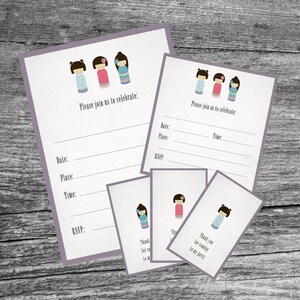 Little Girls Birthday Invitation//Girl Party//Included Gift Tag FREE//Instant Download/Digital File//Tree Girls//English and Spanish Version