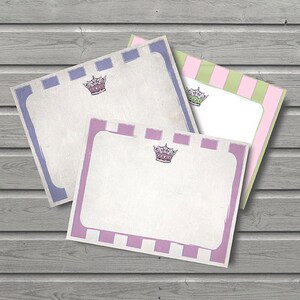 Princess Notecard // Lovely Notecards // Vintage Crown// Stationery // Notecards // Thank You // 3 Different Designs//Instant Download//DIY
