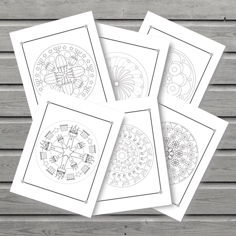 Mandala Colouring-INSTANT DOWNLOAD-Digital Printable//DIY-Kids Art Projects // Print and Color//Coloring Book image 2