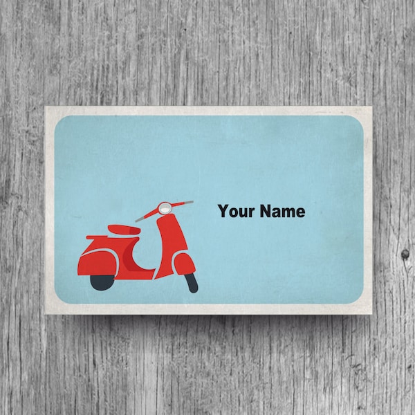 Lovely Personalized Card //  Stationery // Vespa // Moto // Boys // Editable and Printable // Instant Download