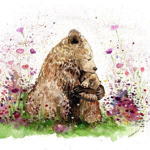 Imprimé ours. Carte de voeux d'ours. Décoration murale ours. Cadeau ours. Art de pépinière d'ours. Ours aquarelle.