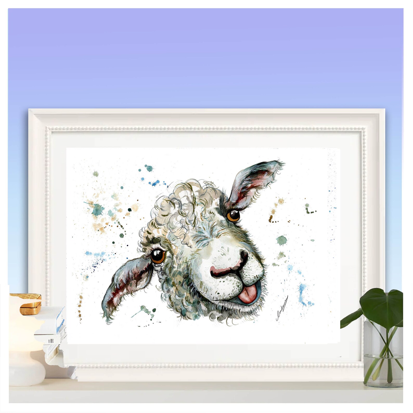 Sheep print. Sheep art. Sheep wall decor. Sheep gift. Sheep Etsy