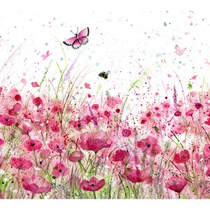 Stampa di papaveri rosa. Arte murale di papaveri. Arte di papaveri. Decorazione murale di papaveri. Regalo di papaveri. Regalo da giardino. Arte da giardino. Papaveri.