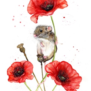 Impressão de rato. Cartão de felicitações de rato. Arte de rato. Decoração de parede de rato. Presente de rato. Aquarela de rato. Aquarela de rato.