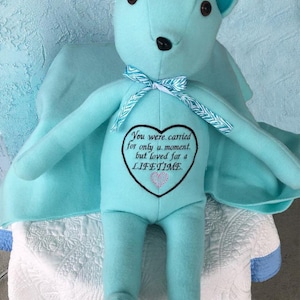 Angel baby memory bear. Angel Baby, Memory Bear, Angel bear, Personalized baby gift, Stillborn, Bereavement Bear, Baby Loss, Memorial gift
