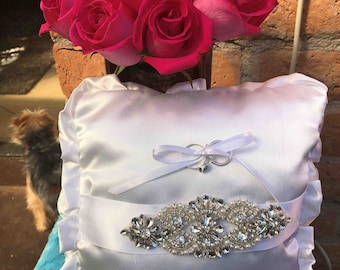 Upcycled wedding dress, Upcycled wedding, Wedding gown, Ring bearer pillow, Pillow made from moms wedding gown, Upcycled wedding gown.