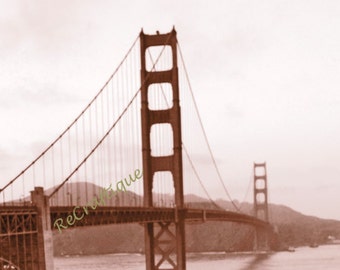 Golden Gate Bridge Vintage Photography, San Francisco