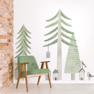 Pine Forest Kit - Large - Fabric Wall Decal - Evergreen - Mej Mej