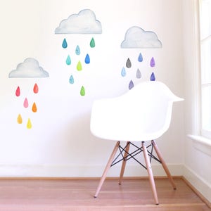 Rainbow Raindrops - Fabric Wall Decal - Color Story - Mej Mej