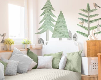 Spruce Forest Kit - Large - Fabric Wall Decal - Evergreen - Mej Mej