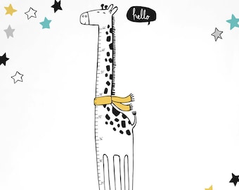 Giraffe - Decal Growth Chart - Hello There - Mej Mej