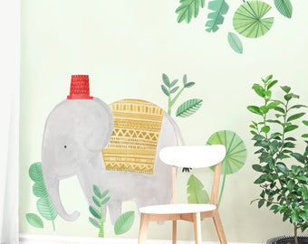 Elefant - Wandtattoo aus Stoff - Moderner Dschungel - Mej Mej