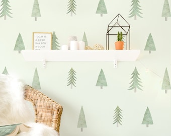 Evergreen Tree Toss - Fabric Wall Decal - Evergreen - Mej Mej