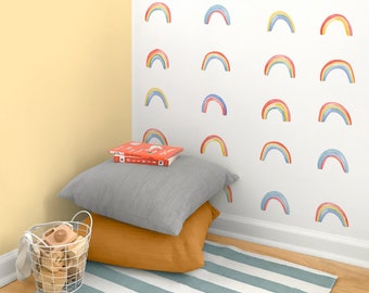 Watercolor Rainbows - Fabric Wall Decal - Color Story - Mej Mej