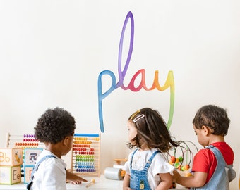 Watercolor Words - Play - Peel-and-Stick Wall Decals - Mej Mej
