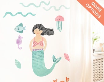 Melody the Mermaid - Fabric Wall Decal - Mermaid - Mej Mej