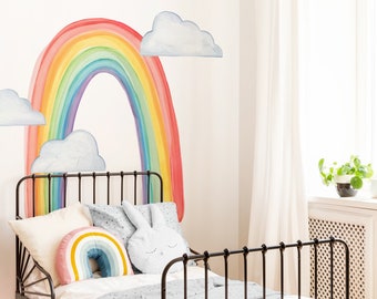 Large Watercolor Rainbow - Fabric Wall Decal - Color Story - Mej Mej