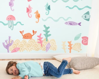 Under Sea Kit - Fabric Wall Decal - Mermaid - Mej Mej