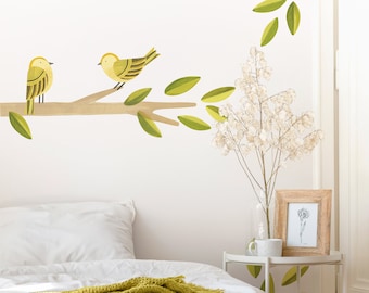 Yellow Warbler - Fabric Wall Decal - Feather - Mej Mej