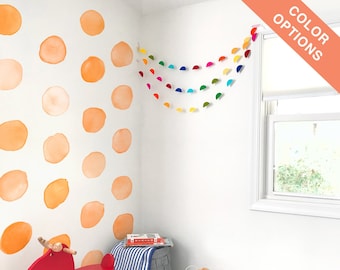Large Watercolor Dots - Fabric Wall Decal - Color Story - Mej Mej