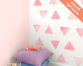 Large Watercolor Triangles - Fabric Wall Decal - Color Story - Mej Mej