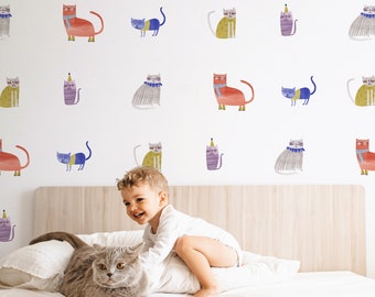 Cats - Spritz - Fabric Wall Decal - Pet House - Mej Mej