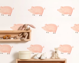 Pig Toss - Fabric Wall Decal - Modern Farm - Mej Mej