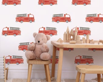 Fire Truck Toss - Fabric Wall Decal - Away We Go - Mej Mej