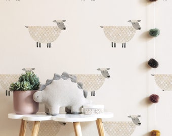 Sheep Toss - Fabric Wall Decal - Modern Farm - Mej Mej