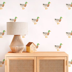 Mallard Duck Toss - Fabric Wall Decal - Modern Farm - Mej Mej