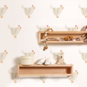 White Chickens - Fabric Wall Decal - Modern Farm - Mej Mej