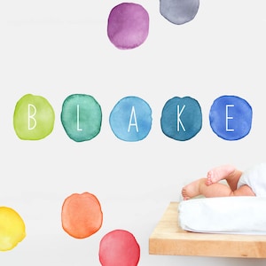 Personalized Watercolor Dots - Fabric Wall Decal - Color Story - Mej Mej
