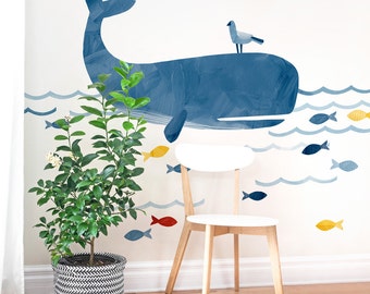 Westcott la baleine - Sticker mural en tissu - Sag Harbor - Mej Mej