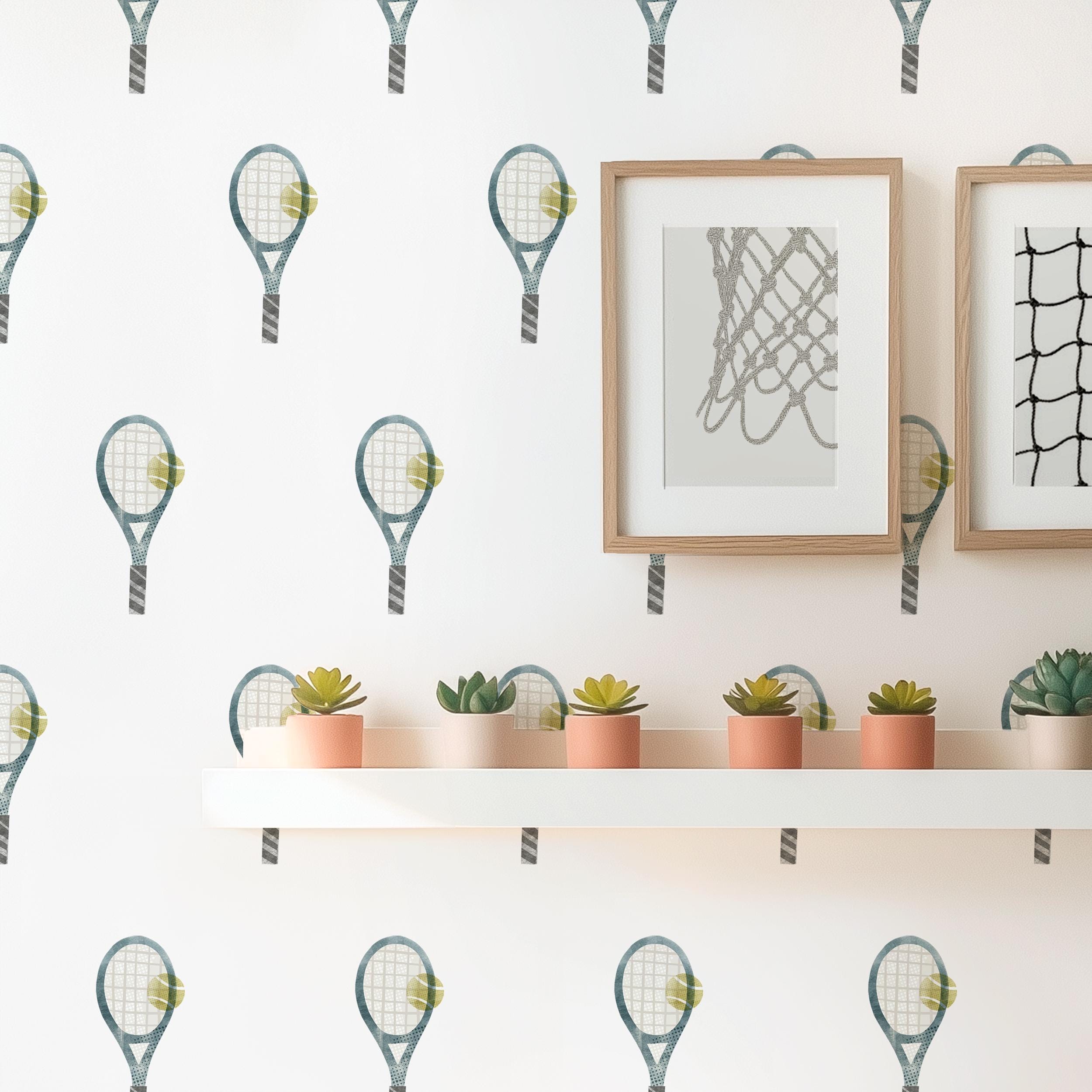 Pink Racket Rival Decals Tennis Rackets Peel-and-stick Removable Fabric Wall Decals - Etsy