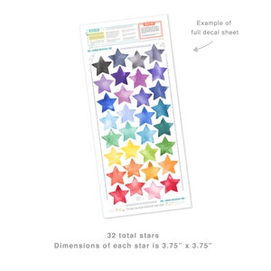 Small Rainbow Watercolor Stars Fabric Wall Decal Color Story Mej Mej image 2