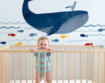 Warrick the Whale - Fabric Wall Decal - Sag Harbor - Mej Mej
