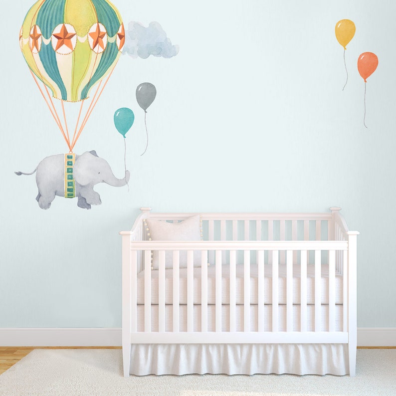 Nursery Daydreams Collection Mej Mej Fabric Wall Decal Balloon Elephant