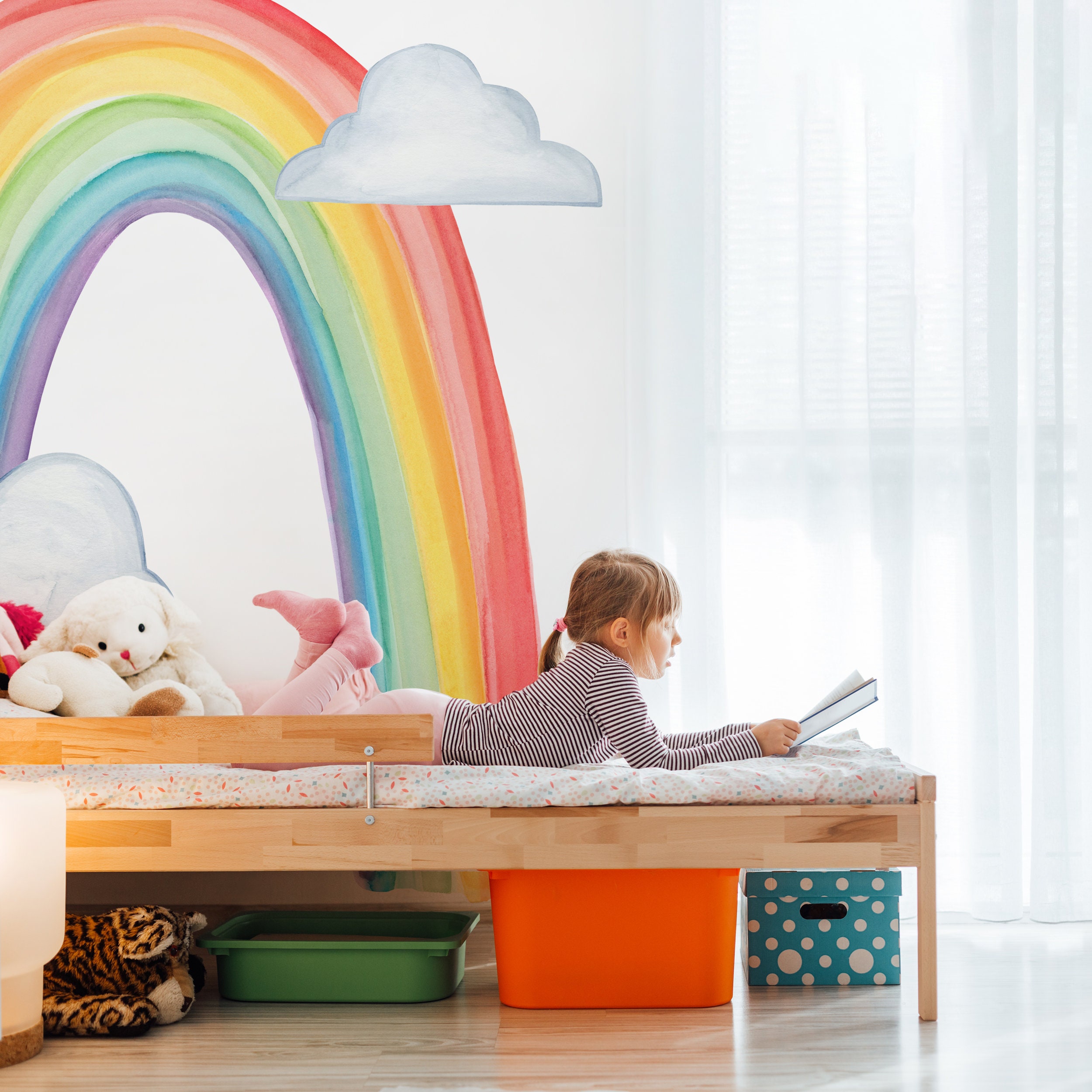 Extra Large Watercolor Rainbow - Fabric Wall Decal - Color Story - Mej ...