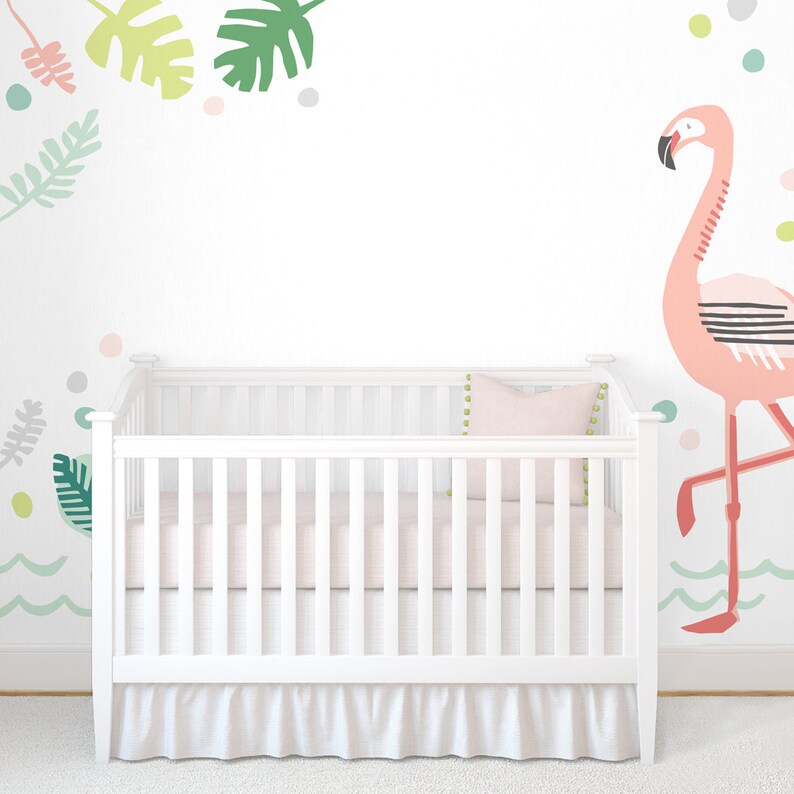 Big Flamingo Fabric Wall Decal Tropical Mej Mej image 4