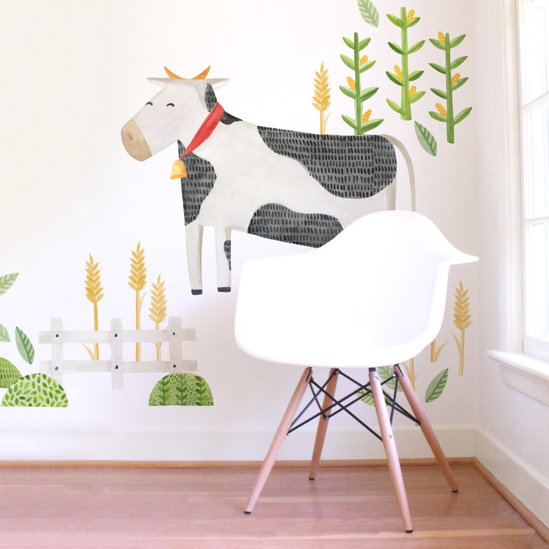 Cow Fabric Wall Decal Modern Farm Mej Mej image 4