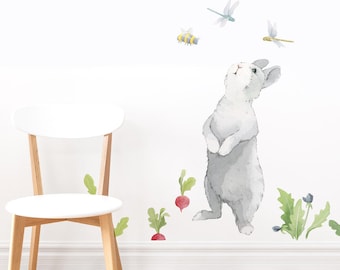 Curious Bunny - Fabric Wall Decal - Hop - Mej Mej