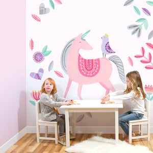 Pink Unicorn - Fabric Wall Decal - Enchanted - Mej Mej