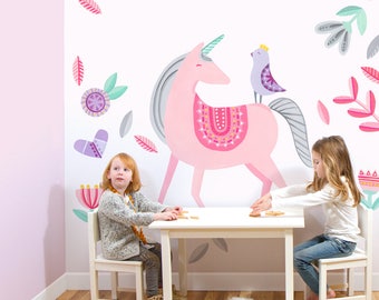 Pink Unicorn - Fabric Wall Decal - Enchanted - Mej Mej