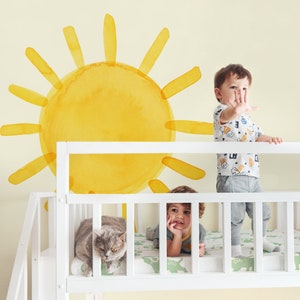 Extra Large Watercolor Sun Fabric Wall Decal Color Story Mej Mej image 3