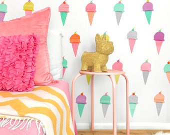 Ice Cream Cones - Fabric Wall Decal - Yum - Mej Mej