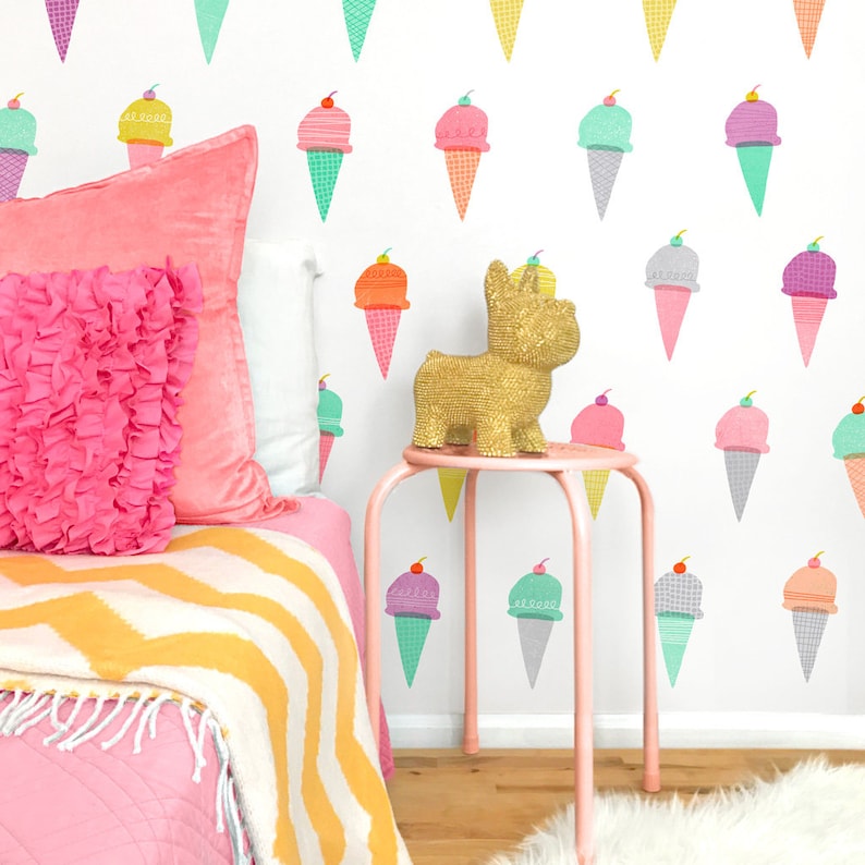 Ice Cream Cones Fabric Wall Decal Yum Mej Mej image 1