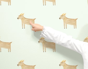 Goat Toss - Fabric Wall Decal - Modern Farm - Mej Mej